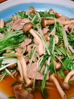 水菜と豚肉炒め ポン酢だけバージョン♪-レシピのメイン写真