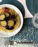 ナスとベーコンとオリーブのパスタ