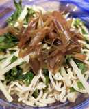 豆腐干と新生姜、大葉、みょうが漬