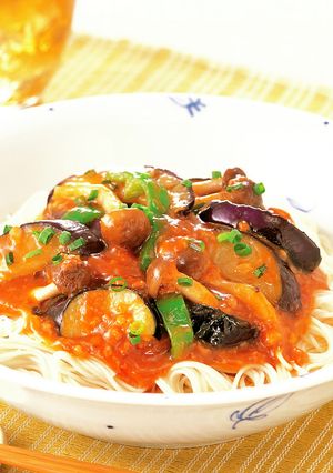 麻婆茄子そうめん-レシピのメイン写真