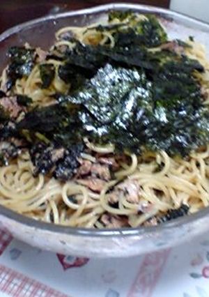 さんまの蒲焼＆韓国のりの冷製スパ-レシピのメイン写真