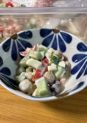 簡単切ればタッパー内で混ぜるだけ豆サラダ-レシピのメイン写真