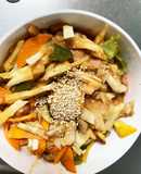 お一人様☆野菜たっぷりレモンウインナー丼