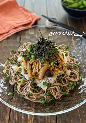 レンジで簡単♡なめたけ《おろし蕎麦》-レシピのメイン写真