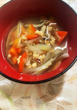 野菜の皮の味噌味コンソメスープ-レシピのメイン写真