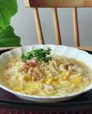 冷やしたぬきぶっかけうどん風卵素麺☆釜玉