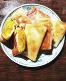南瓜と鶏チーズの揚げ焼き春巻き