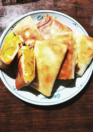 南瓜と鶏チーズの揚げ焼き春巻き-レシピのメイン写真
