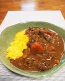 サフランライスでスパイス米粉カレー