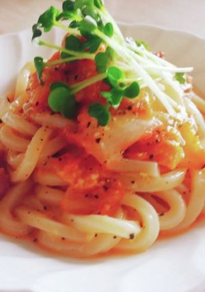 5分で♪キムチうどん☆キムチ炒め風-レシピのメイン写真