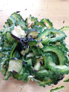 ゴーヤと茄子と塩昆布サラダ-レシピのメイン写真