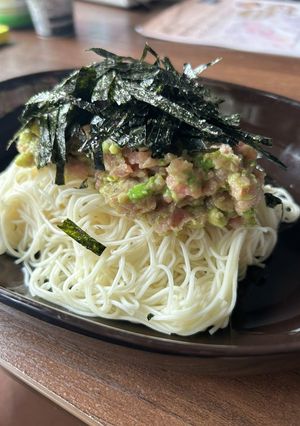 簡単！ネギトロとアボカドの冷製そうめん-レシピのメイン写真