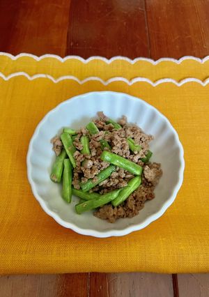 いんげんとひき肉のピリ辛炒め。お弁当にも-レシピのメイン写真