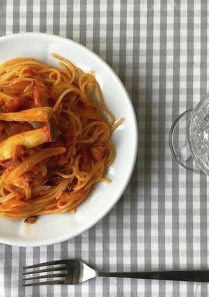 エリンギとベーコンとトマトのパスタ-レシピのメイン写真