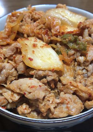 エバラ黄金の味で作る豚キム丼-レシピのメイン写真