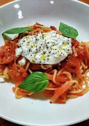 ブラータチーズとトマトパスタ-レシピのメイン写真
