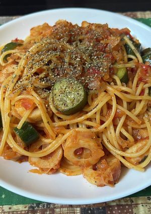 スパゲティ・キュウリとちくわのナポリタン-レシピのメイン写真