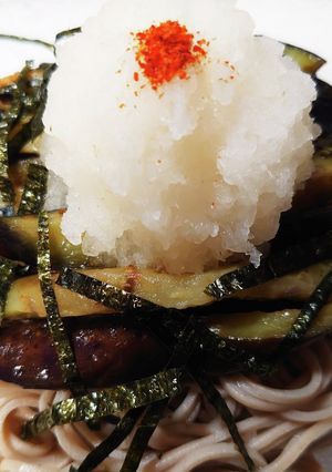 ♫茄子ざるそば〜大根おろし汁と酢つゆ〜♫-レシピのメイン写真