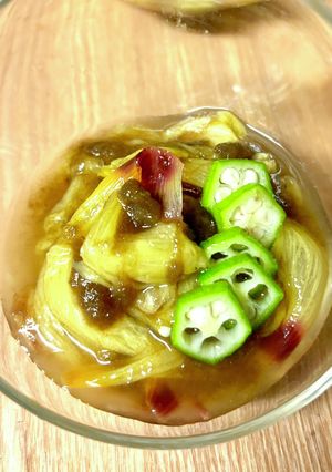 花オクラととろろ昆布の酢のもの-レシピのメイン写真