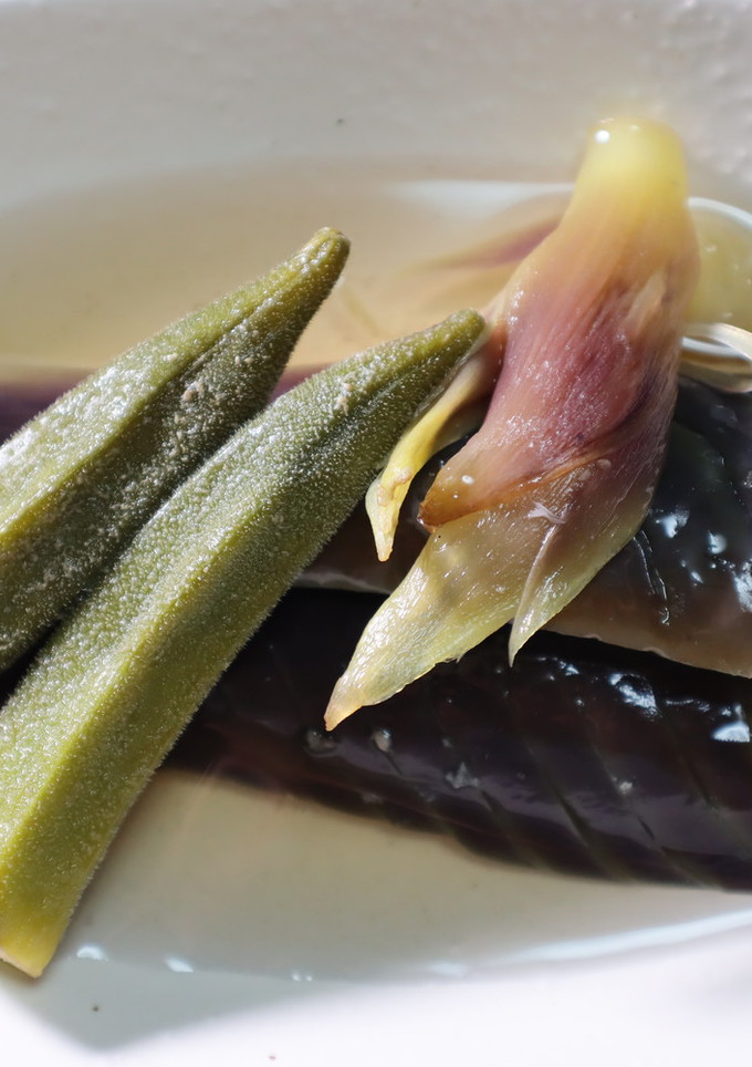 夏野菜の煮びたし（茄子＋おくら＋茗荷）-レシピのメイン写真