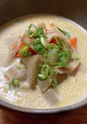 ごぼうとまいたけのほっこり豆乳スープ-レシピのメイン写真