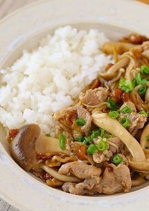 きのこと豚肉のあんかけ丼-レシピのメイン写真