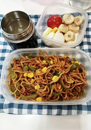 ツナふりかけ風味のカレー焼きそば　-レシピのメイン写真