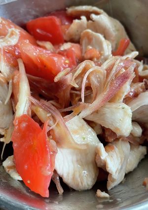鶏むね肉とトマトの梅和え-レシピのメイン写真