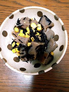 コーンとこんにゃくのひじき煮-レシピのメイン写真