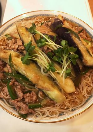 ナスたっぷりの豚味噌そぼろ素麺-レシピのメイン写真