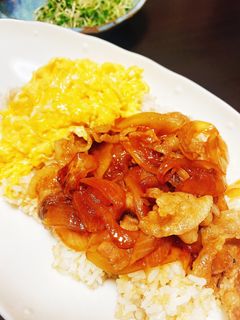 豚テリとふんわりたまご丼-レシピのメイン写真