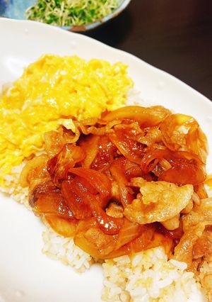 豚テリとふんわりたまご丼-レシピのメイン写真