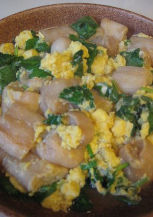 麩と三つ葉の卵とじ(麺つゆ使用)-レシピのメイン写真