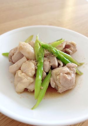 カンタン☆鶏肉とアスパラガスのごま和え-レシピのメイン写真