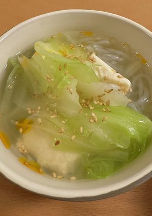 白滝とキャベツの満腹スープ-レシピのメイン写真