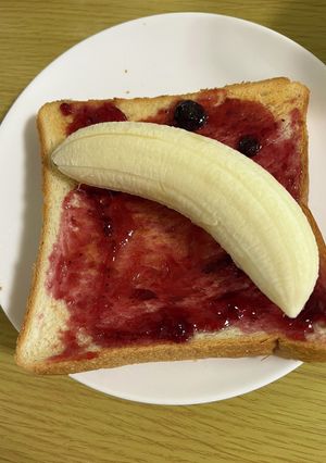 ブルーベリーまるごとバナナトースト-レシピのメイン写真