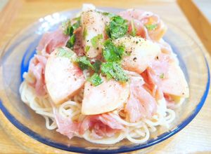 白桃と生ハムの冷製カッペリーニ-レシピのメイン写真