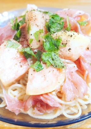 白桃と生ハムの冷製カッペリーニ-レシピのメイン写真