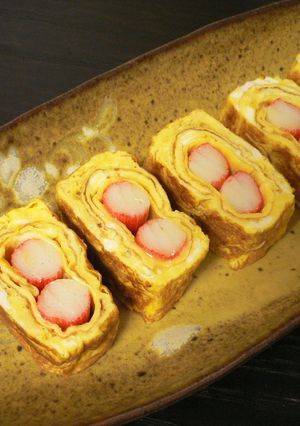 お弁当の彩りに◎◎カニカマ巻き卵焼◎◎-レシピのメイン写真