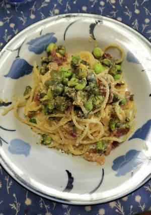 枝豆のカルボナーラスパゲッティ-レシピのメイン写真