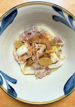 豚バラ肉と白菜の浅漬けと搾菜の中華炒め-レシピのメイン写真