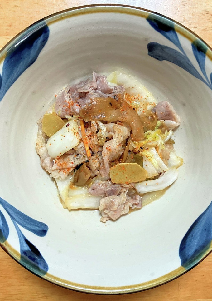 豚バラ肉と白菜の浅漬けと搾菜の中華炒め-レシピのメイン写真