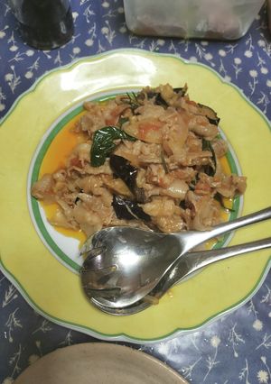 ナスと豚バラ肉のカポナータ風炒め🍆🐷-レシピのメイン写真