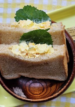 レンチン簡単！卵シソ雑穀食パンサンド！-レシピのメイン写真