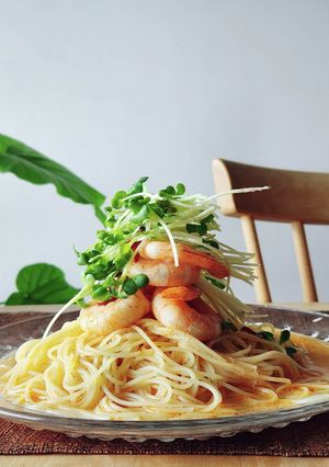 冷製トムヤムクンパスタ☆えび☆夕食-レシピのメイン写真
