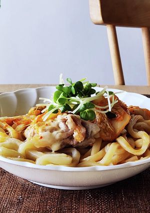 レンジで豚キムチうどん☆弁当☆冷凍うどん-レシピのメイン写真