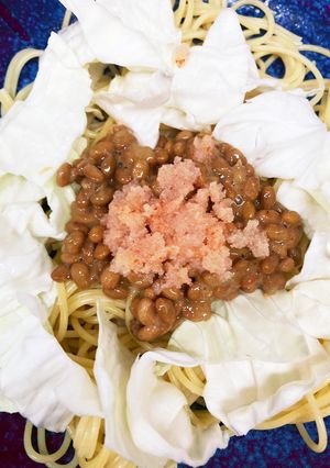 キャベツと納豆のたらこパスタ-レシピのメイン写真