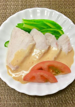 簡単♪蒸し鶏の旨辛マヨがけ-レシピのメイン写真