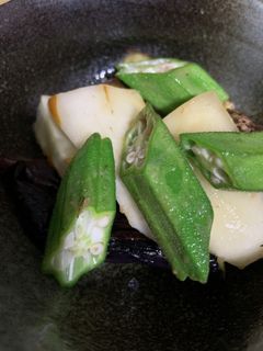 ナスと赤毛瓜とオクラの味噌いため-レシピのメイン写真