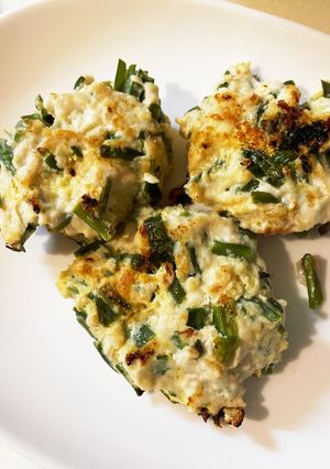 ニラと鶏胸肉のお焼き-レシピのメイン写真